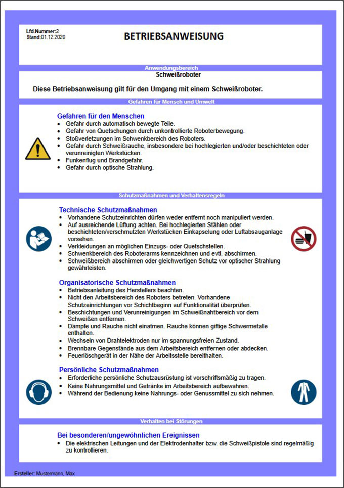 Muster Betriebsanweisungen Plus WEKA MEDIA