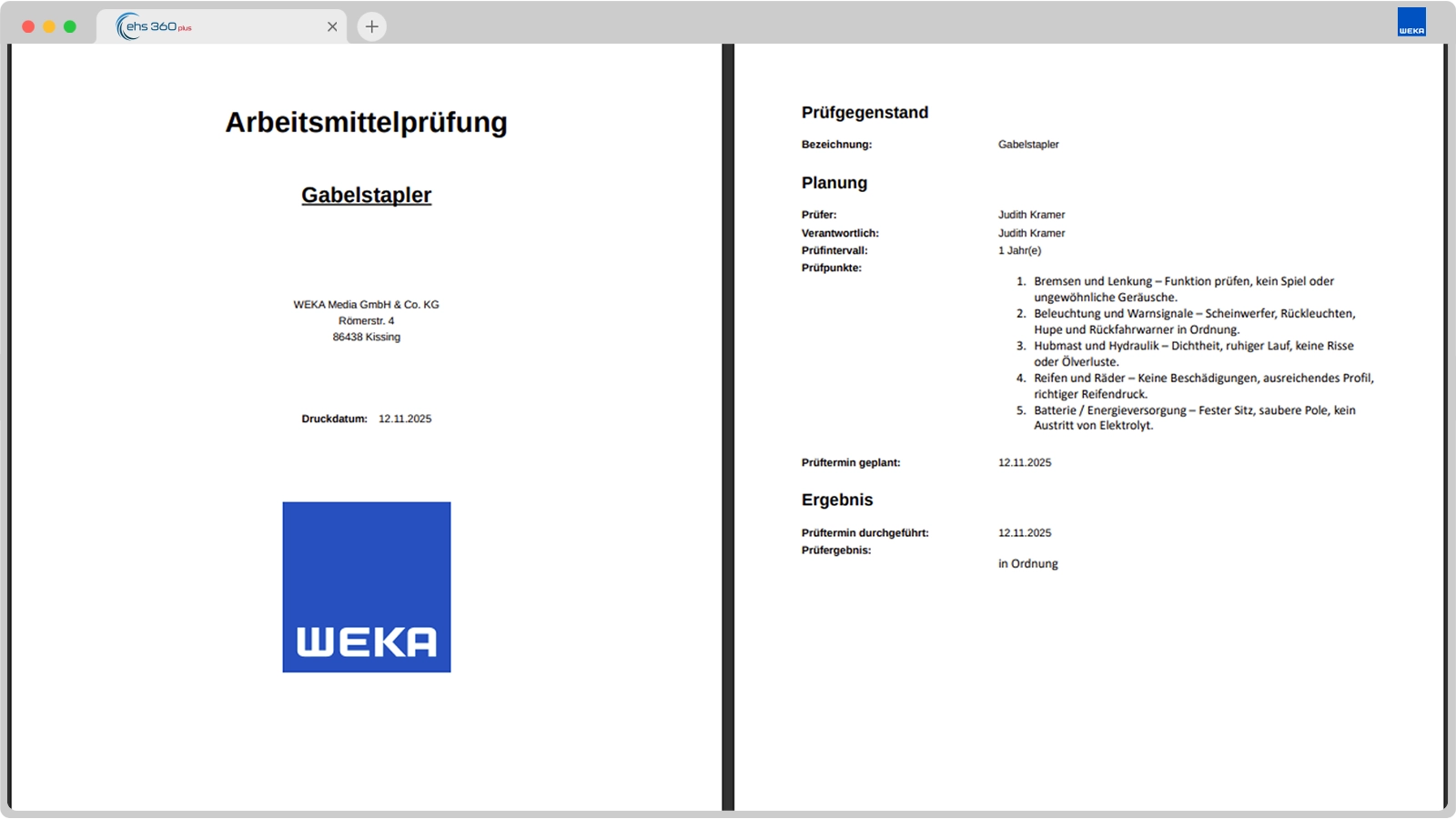 Ausdruck der Dokumentation