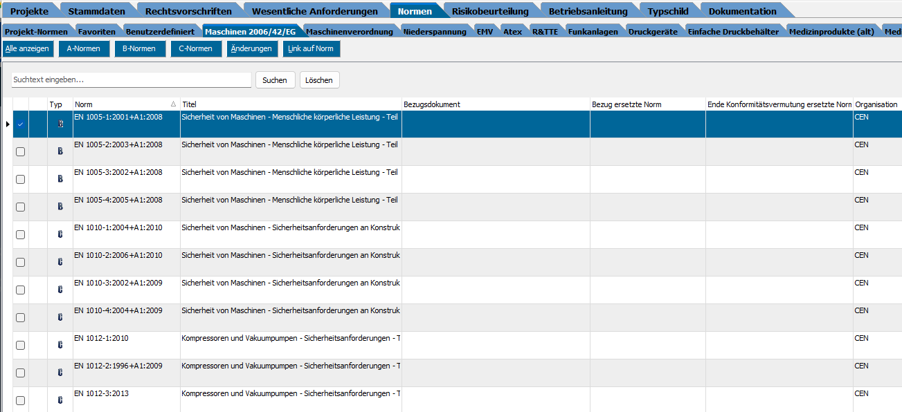Screenshot aus der Software WEKA Manager CE