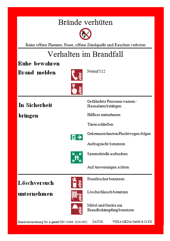 Brandschutzordnung Teil A B Und C Muhelos Selbst Erstellen Weka