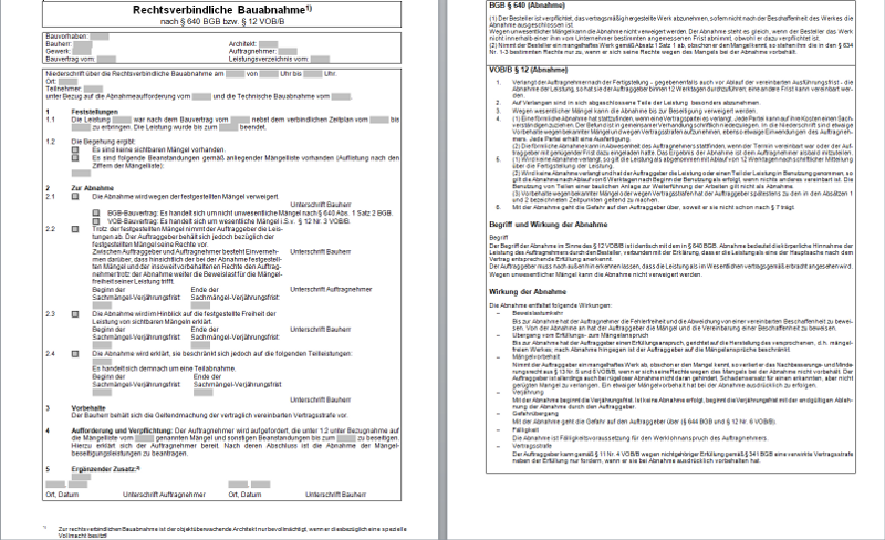 Abnahmeprotokoll elektroinstallation pdf