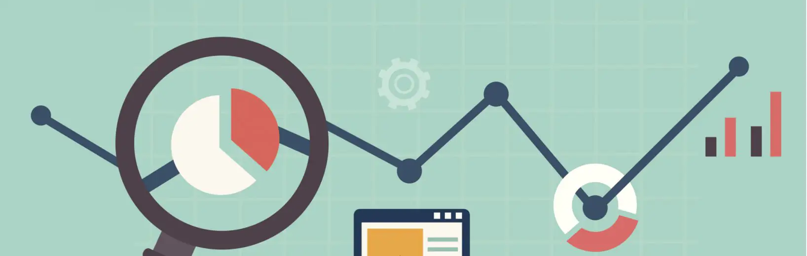 Veranschaulichung eines Messkonzepts über Lupe mit Daten und mehrere Datenpunkte