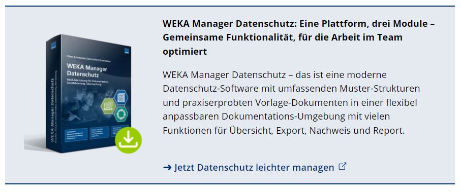 WEKA Manager Datenschutz