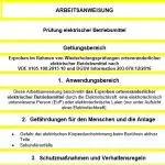 Gratis-Download: Arbeitsanweisung für die Prüfung elektrischer Betriebsmittel Arbeitsanweisung Wiederholungsprüfungen ortsveränderlicher elektrischer Betriebsmittel