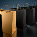 Goldene Einkaufstasche steht sinnbildlich für energieeffiziente Beschaffung.