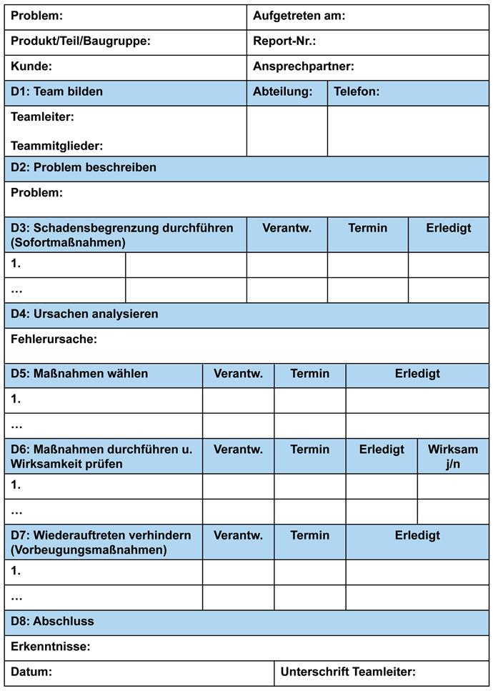 8D Report Template