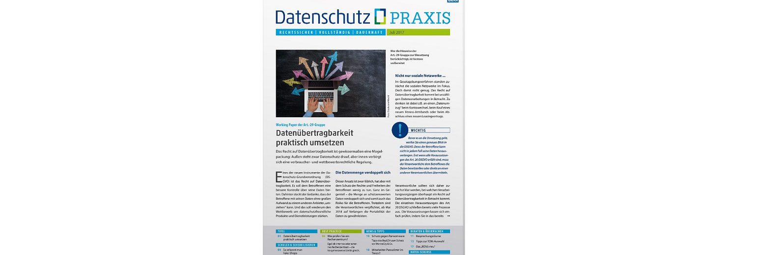 Modern, strukturiert, frisch: Datenschutz PRAXIS im neuen Outfit