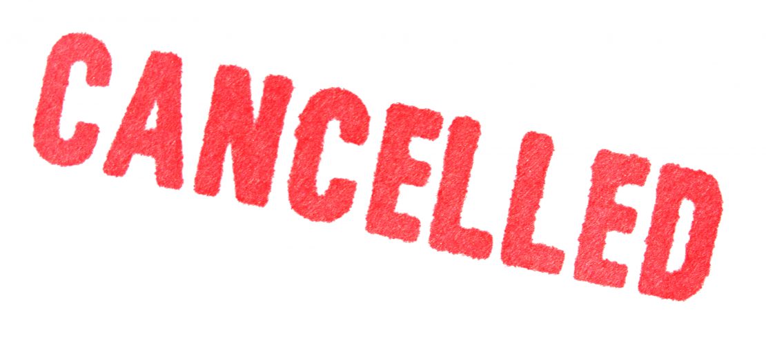 Schriftzug cancelled