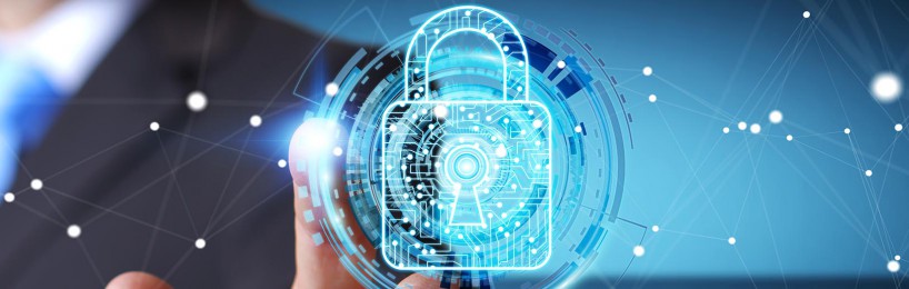 IT-Unternehmen drohen Millionen-Bußgelder Datenschutz, Schloss vor vitueller Datenwelt