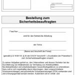 Bestellung Sicherheitsbeauftragter: Muster + Infos