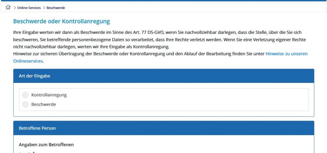 Beschwerde Datenschutzaufsicht