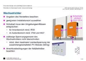 Beispielseite aus der PowerPoint-Präsentation zu photovoltaischen Solarenergie-Systemen