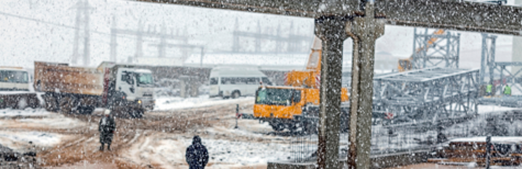 Schlechtwetter auf der Baustelle