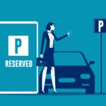 Kfz-Stellplätze vor Gewerbebetrieb