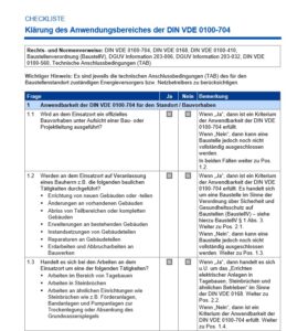 Die Norm DIN VDE 0100-704 legt die Anforderungen an die Elektrosicherheit auf Baustellen fest. 