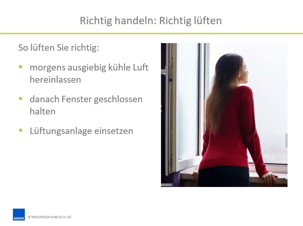 Beispiel aus der Schulungsvorlage "Lüften in Büro und Homeoffice".