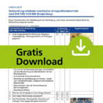 Eine Checkliste für die Sichtprüfung ortsfester elektrischer Anlagen und Betriebsmittel nach DIN VDE 0100-600