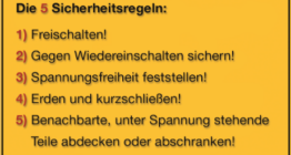 Die fünf Sicherheitsregeln und ihre Bedeutung für die Elektrosicherheit