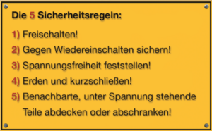 Die fünf Sicherheitsregeln sorgen für mehr Elektrosicherheit. 