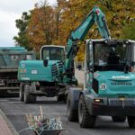 Bagger auf der Straße