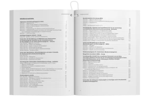 Blick ins Produkt der aushangpflichtigen Gesetze speziell das Inhaltsverzeichnis