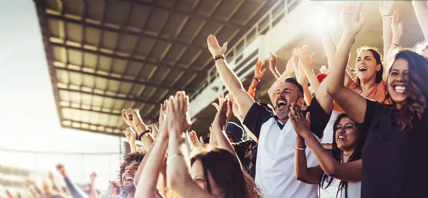 Fußball-EM als Chance für die Städte Fußballfans jubeln im Stadion