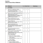 Checkliste Lithium-Ionen-Akkus/-Batterien