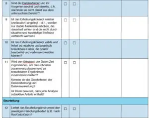 Blick in die Checkliste Gefährdungsbeurteilung psychische Belastungen.