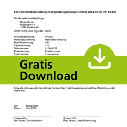 Download einer Konformitätserklärung nach Niederspannungsrichtlinie