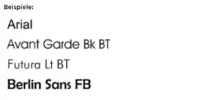 Technische Dokumentation - Schriftarten - Serifenlos