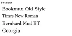Technische Dokumentation - Serifenschriften