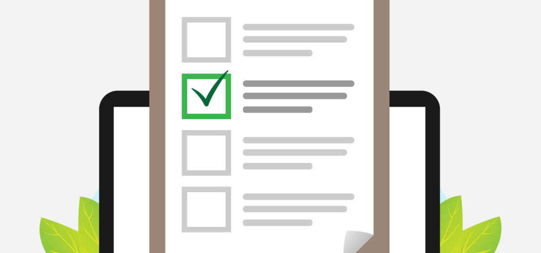 Checkliste mit einem grünen Haken