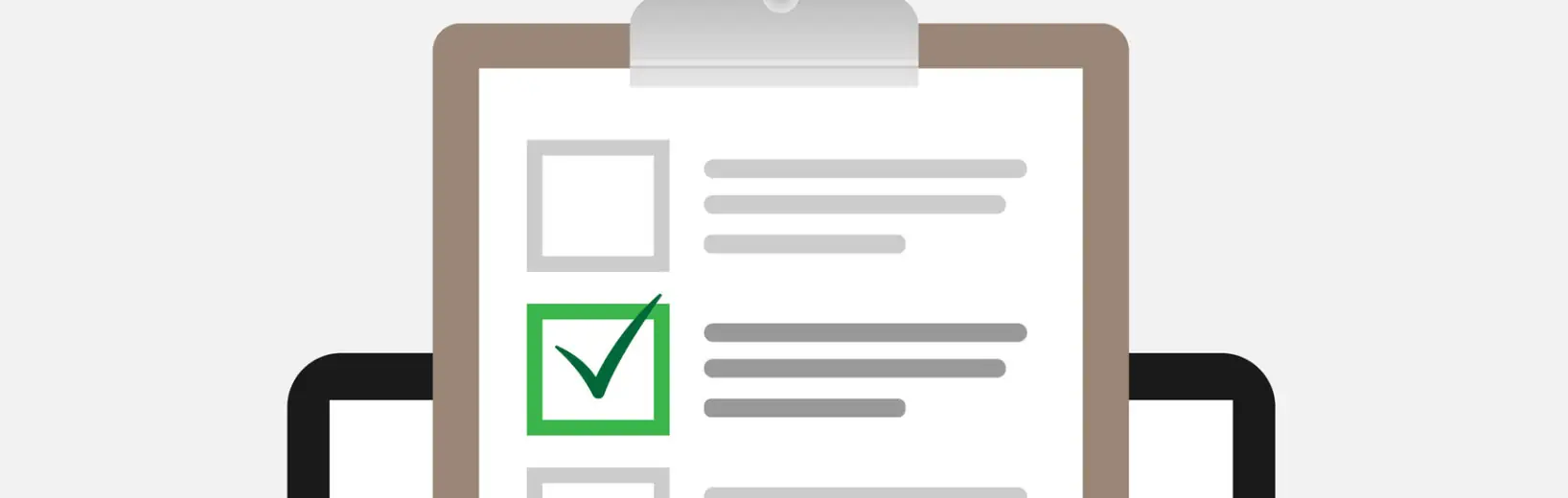 Das normale Wahlverfahren Schritt für Schritt Checkliste mit einem grünen Haken
