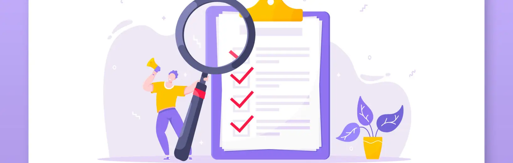 Mann freut sich, dass er alle Punkte seiner Checkliste abgehakt hat