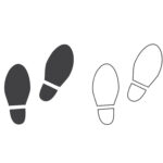 Schuhabdrücke schwarz und weiß