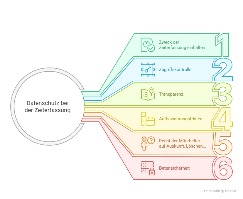 Zusammenfassung: Datenschutz und Pflicht zur Zeiterfassung bei Unternehmen.