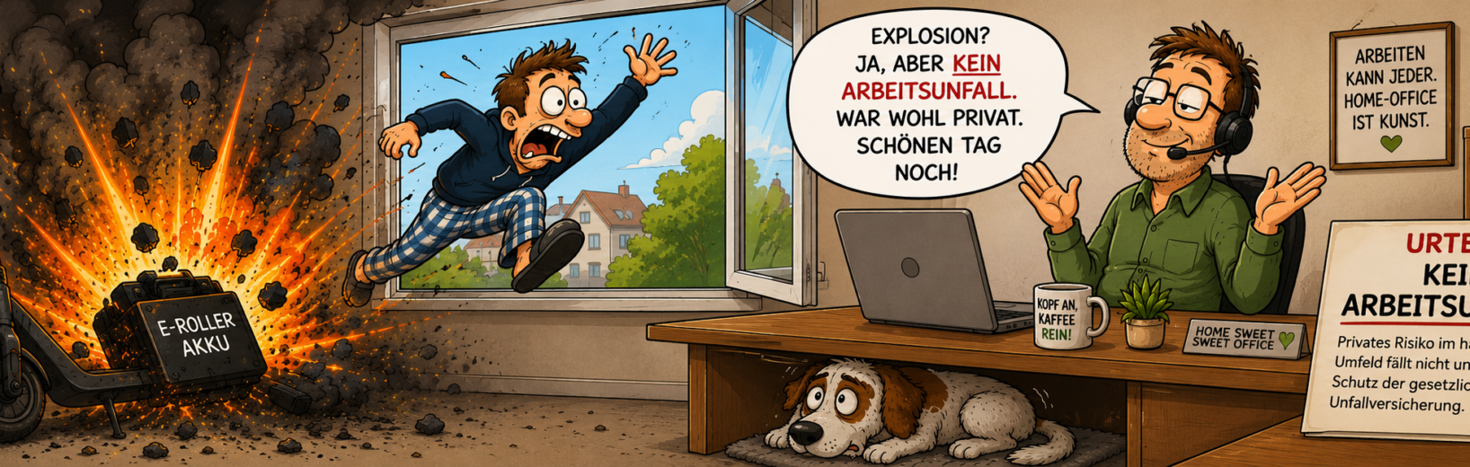 Urteil: E-Scooter-Explosion im Homeoffice ist kein Arbeitsunfall