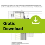 Gratis Download Attika Flachdach Detail mit Download-Symbol – CAD-Zeichnung eines Dachrandanschlusses mit Abdichtung, Dämmung und Entwässerung